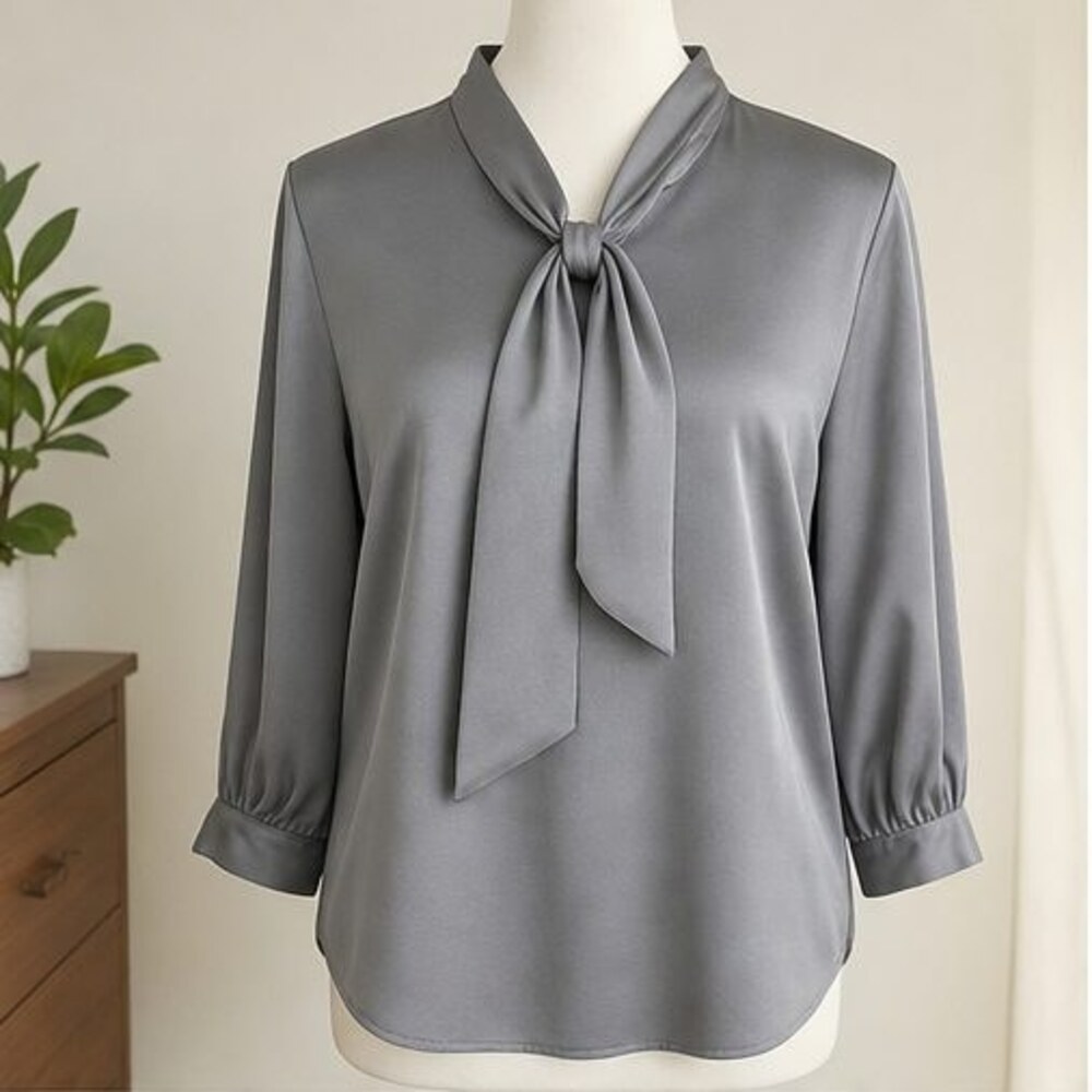 Gray Smocked Top
